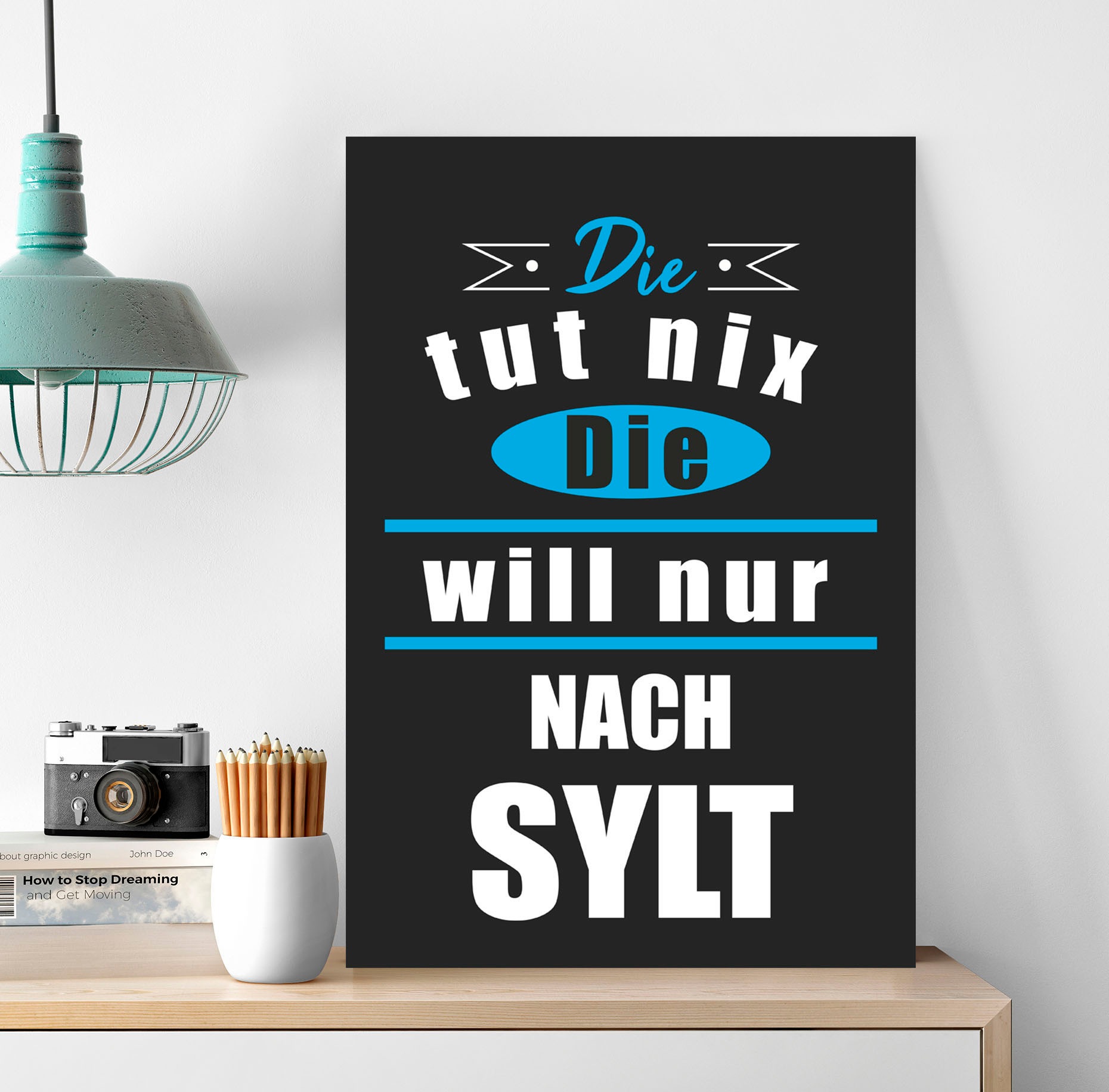 queence Metallbild »Die will nur nach Sylt«, Schriftzüge-Schriftzug, (1 St.), Stahlschild, Blechschild, Sprüche, Texte, witzig, tut nix, Sylt von queence