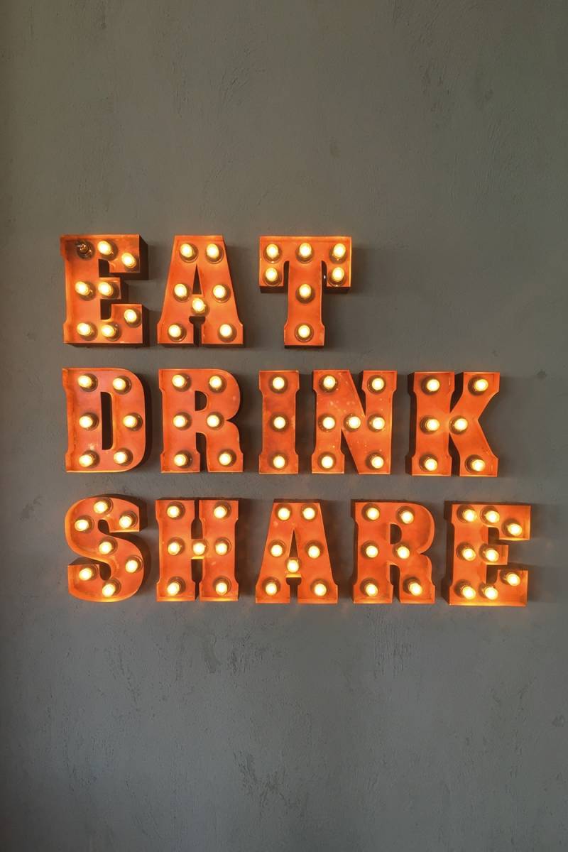 queence Metallbild »EAT DRINK SHARE«, Buchstaben, Blechschilder von queence