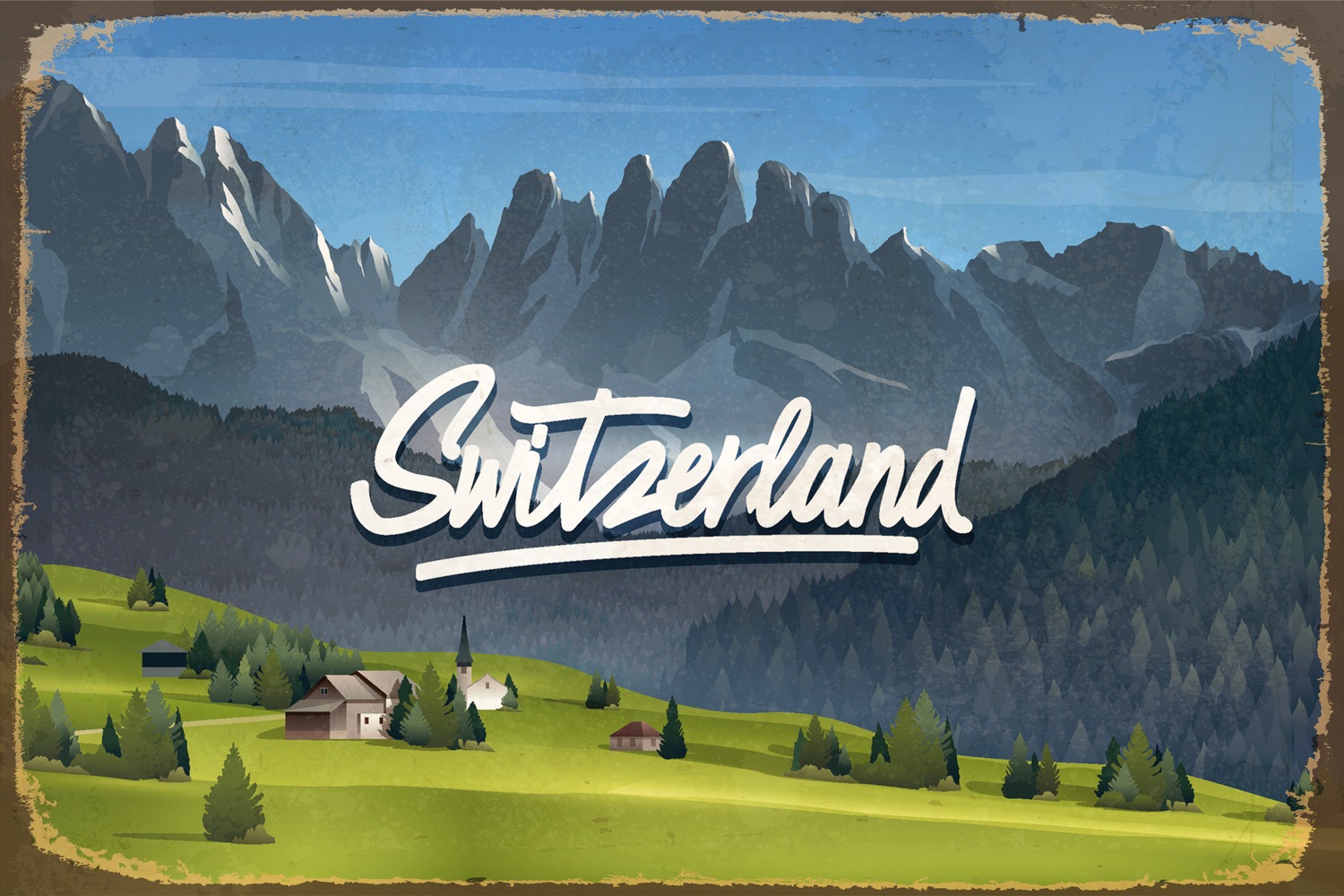 queence Metallbild »Garfield«, Schweiz, Schweiz, Stahlschilder queence Metallbild »Garfield«, Schweiz, Schweiz, Stahlschilder von queence