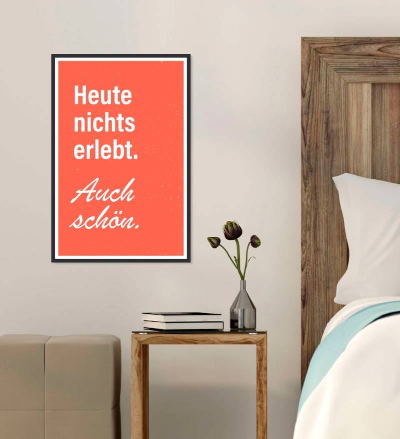 queence Metallbild »Heute nichts erlebt«, Schriftzüge, (1 St.), Stahlschilder von queence