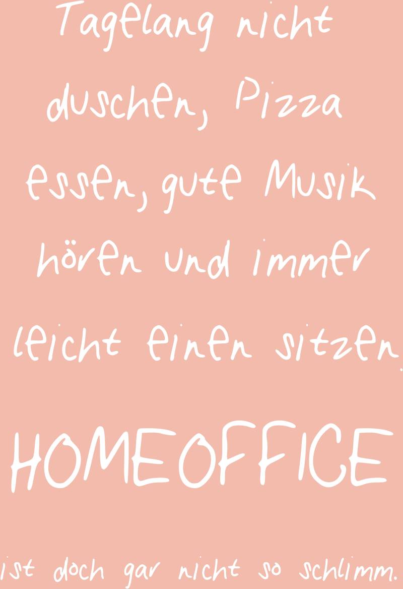 queence Metallbild »Homeoffice II«, Schriftzüge-Schriftzug-Sprüche-Sprüche & Texte, (1 St.), Stahlschild, Blechschild, Sprüche, Texte, Arbeit von queence