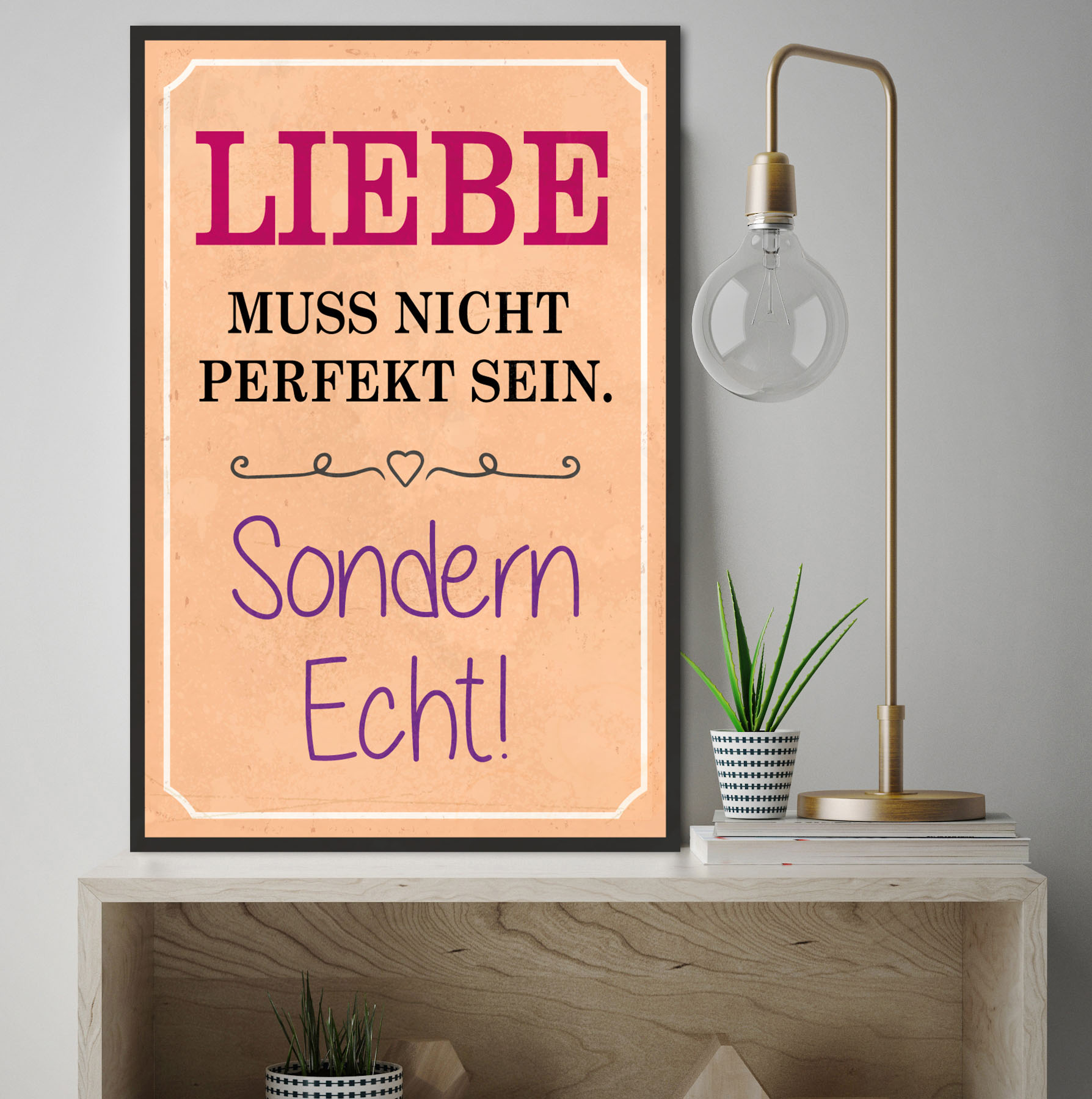 queence Metallbild »Liebe«, Schriftzüge-Schriftzug, (1 St.), Stahlschild, Blechschild, Sprüche, Texte, Liebe von queence