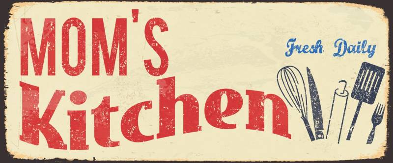 queence Metallbild »MOM'S Kitchen«, Sprüche & Texte, Schriftzug, Stahlschilder von queence