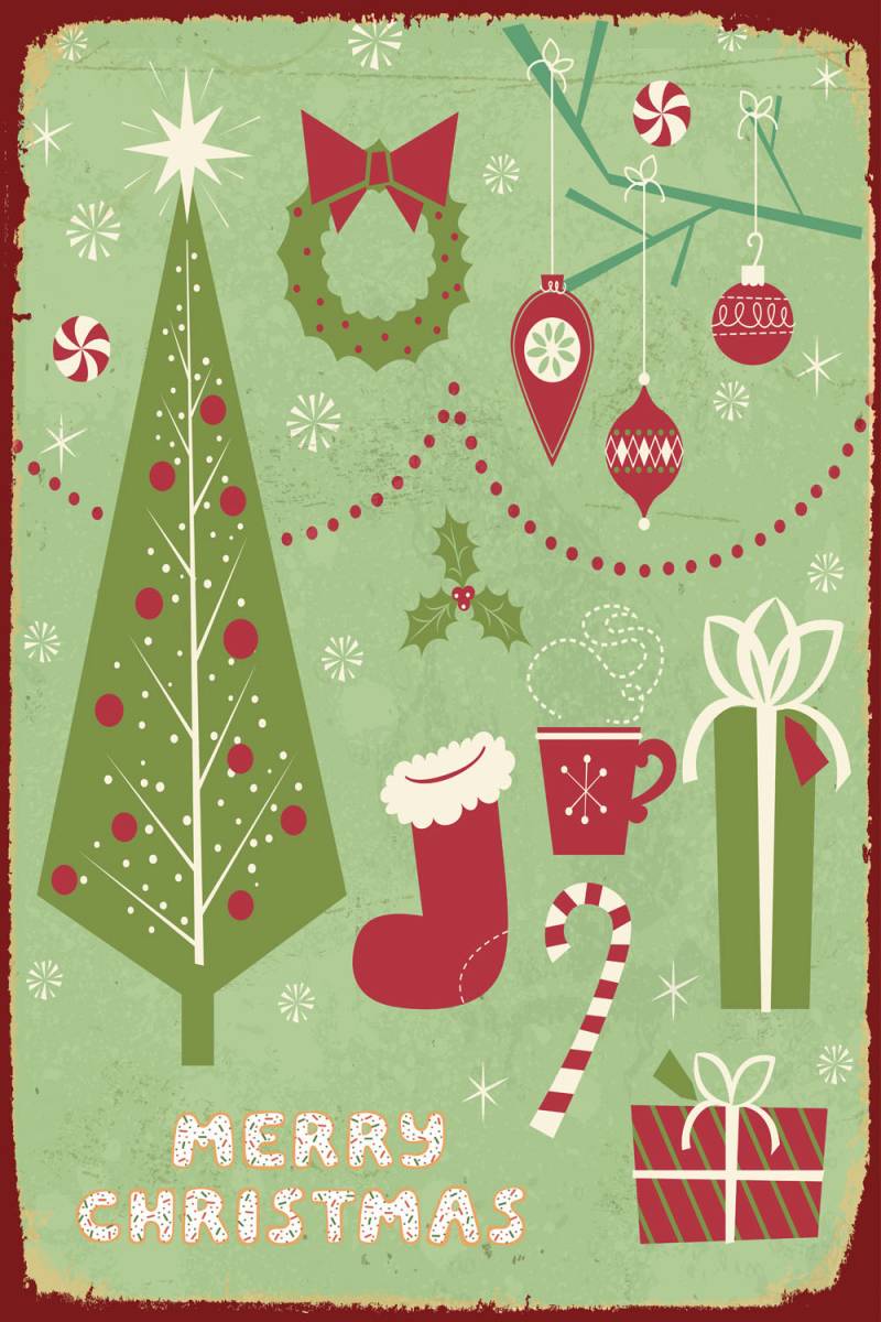 queence Metallbild »Merry Christmas«, Schriftzüge-Schriftzug-Weihnachten, (1 St.), Stahlschild, Blechschild, Sprüche, Texte, Weihnachten von queence