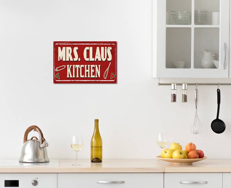 queence Metallbild »Mrs. Claus Kitchen«, (1 St.), Stahlschilder von queence