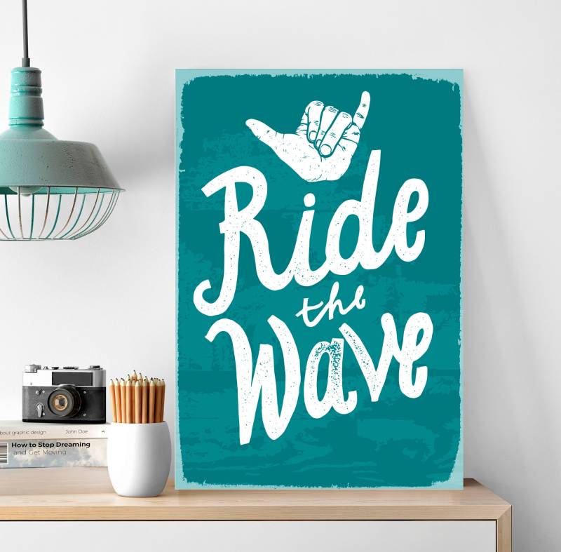 queence Metallbild »Ride the Wave«, (1 St.), Stahlschilder von queence