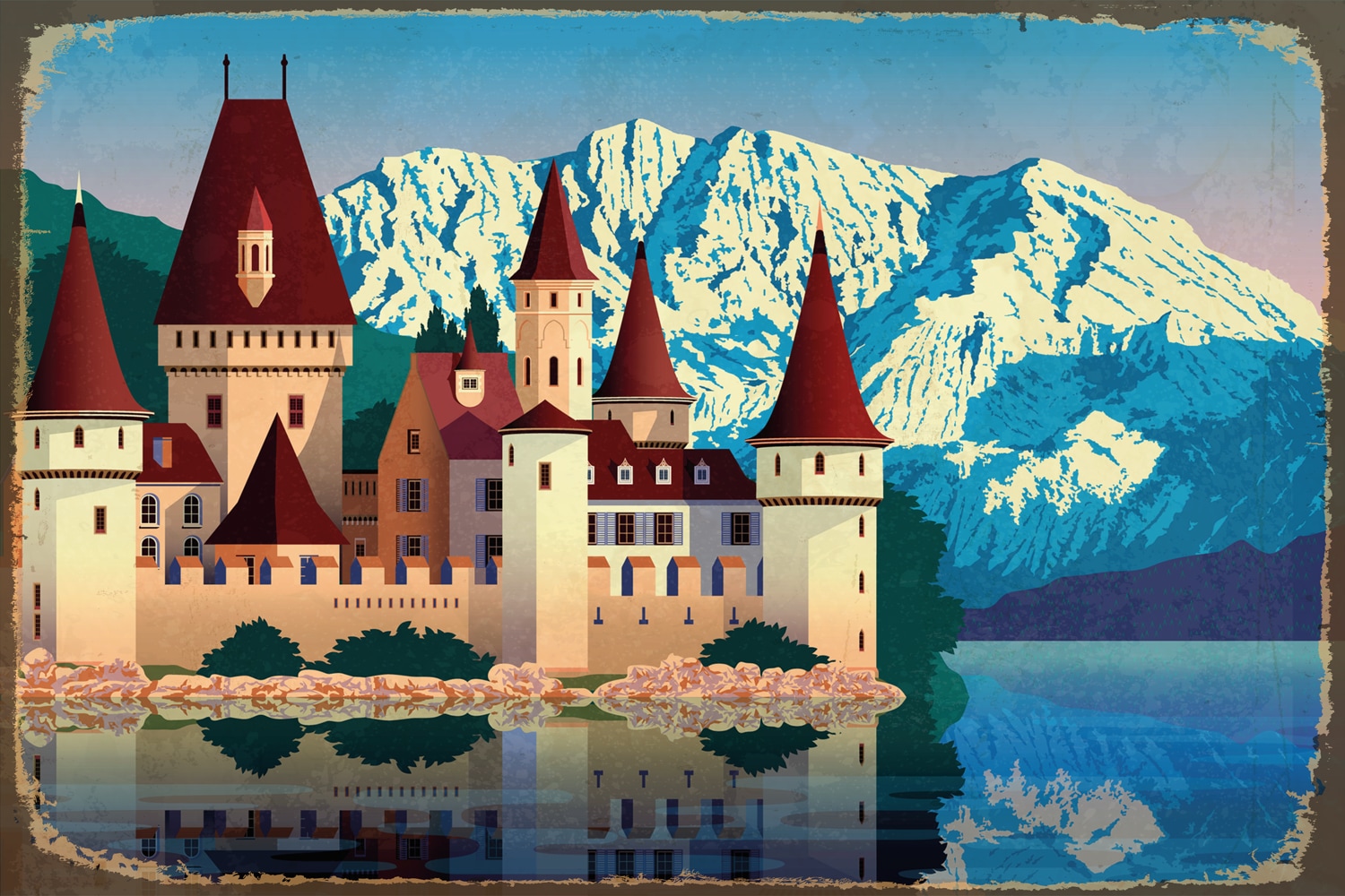 queence Metallbild »SCHLOSS«, Stahlschild, Blechschild, Schloss, Burg, See queence Metallbild »SCHLOSS«, Stahlschild, Blechschild, Schloss, Burg, See von queence