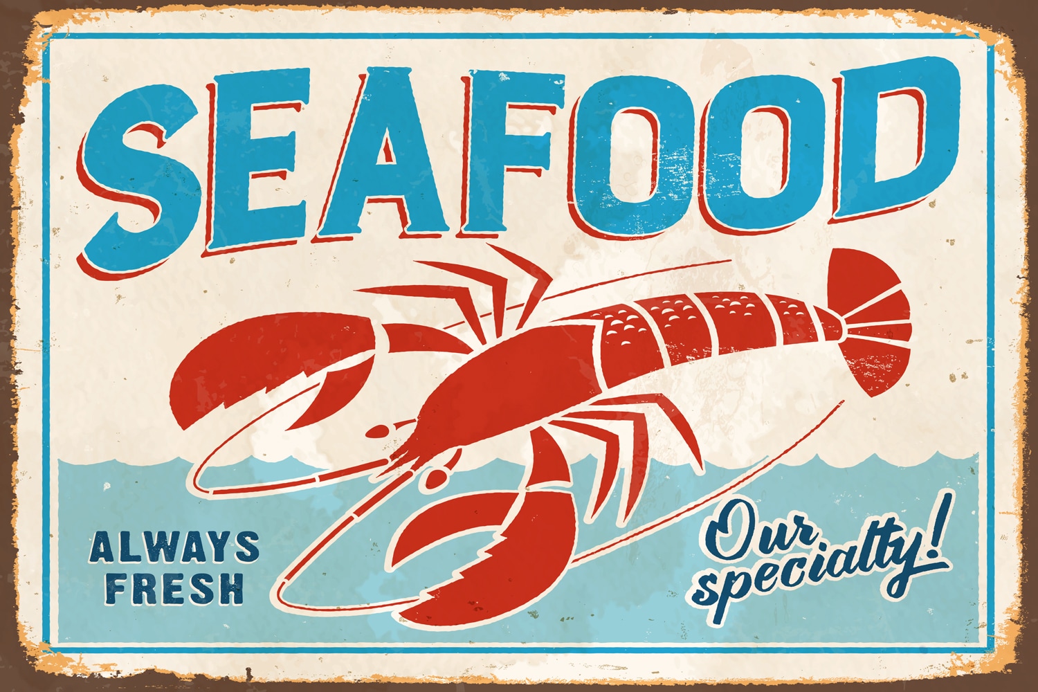 queence Metallbild »SEAFOOD«, Restaurant & Cafés, Blechschilder queence Metallbild »SEAFOOD«, Restaurant & Cafés, Blechschilder von queence