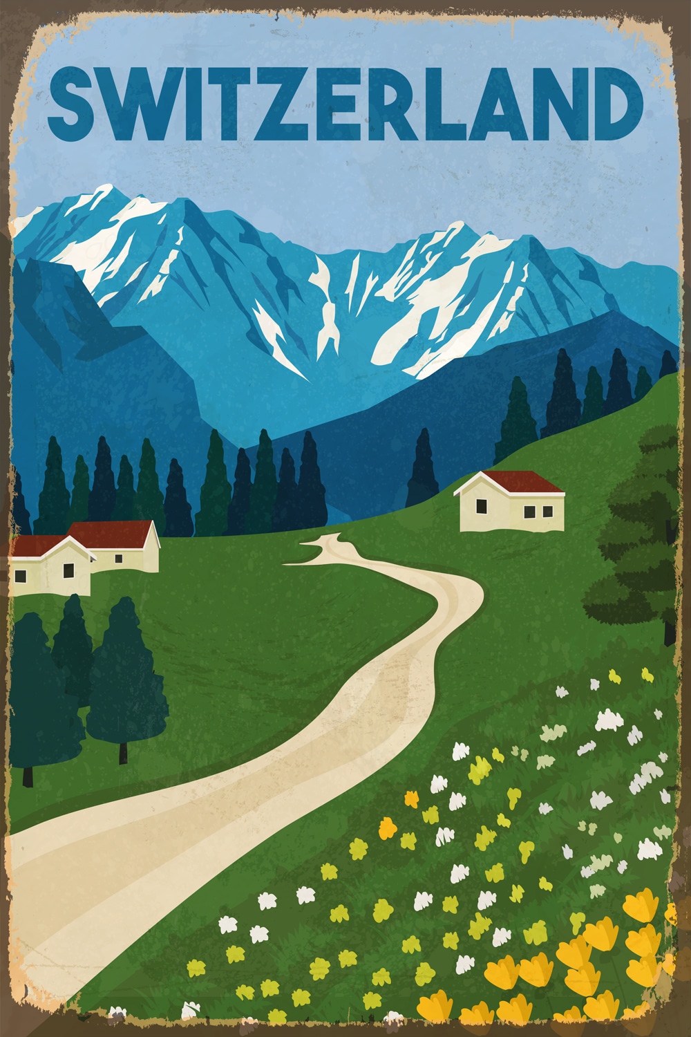 queence Metallbild »SWITZERLAND«, Schweiz, Blechschilder queence Metallbild »SWITZERLAND«, Schweiz, Blechschilder von queence