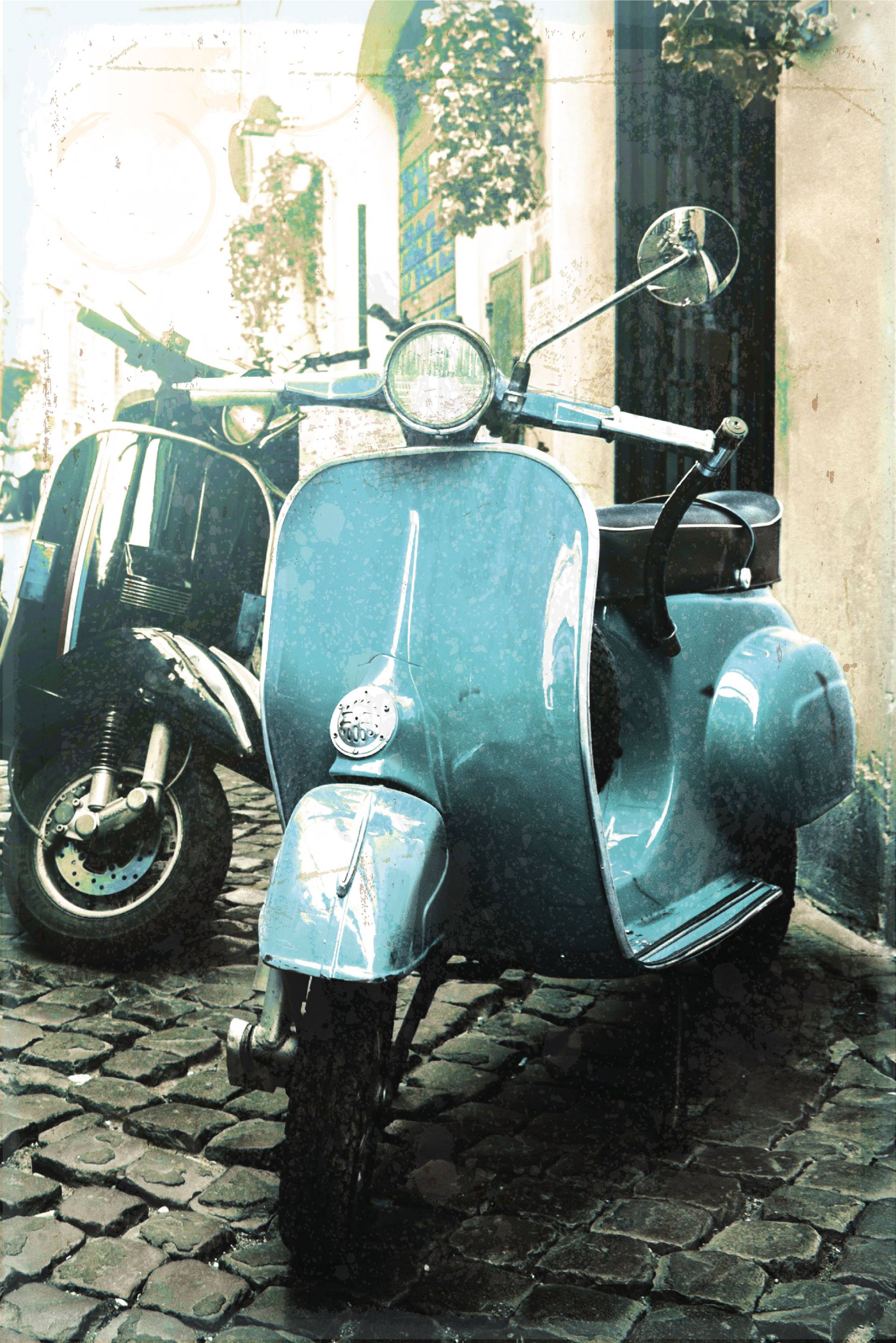 queence Metallbild »Vespa«, Motorräder & Roller, (1 St.), Retro, Blechschild, Stahlschild, Italien von queence