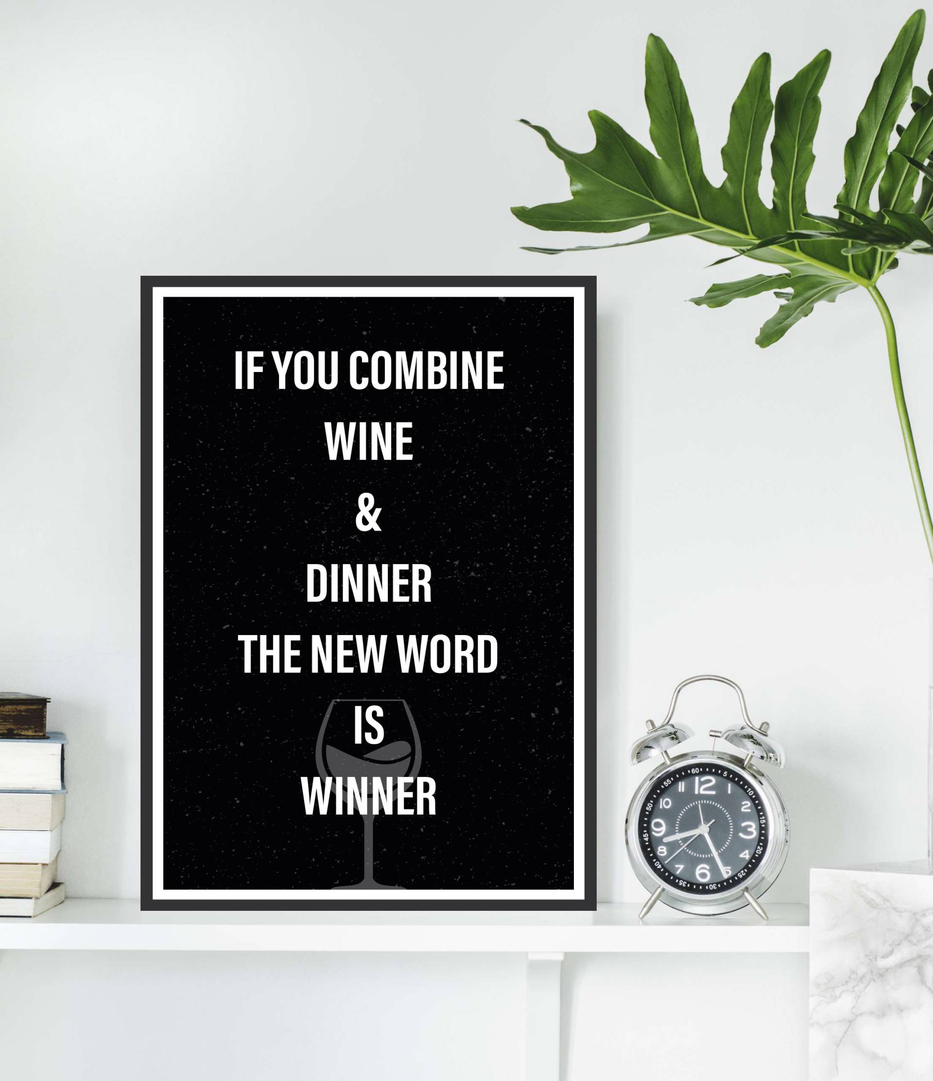 queence Metallbild »Winner Dinner«, Schriftzüge, (1 St.), Stahlschilder von queence