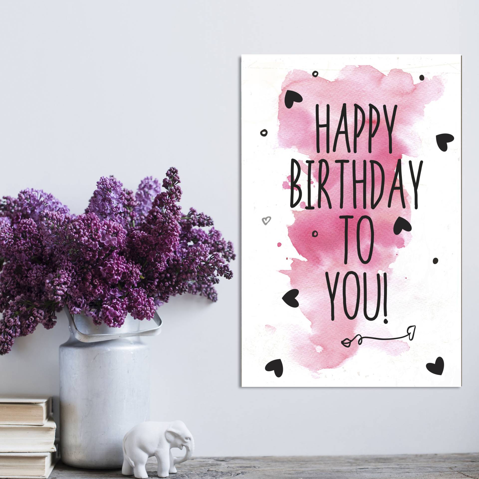 queence Metallbild »Your Birthday«, Schriftzüge, (1 St.), Stahlschilder von queence