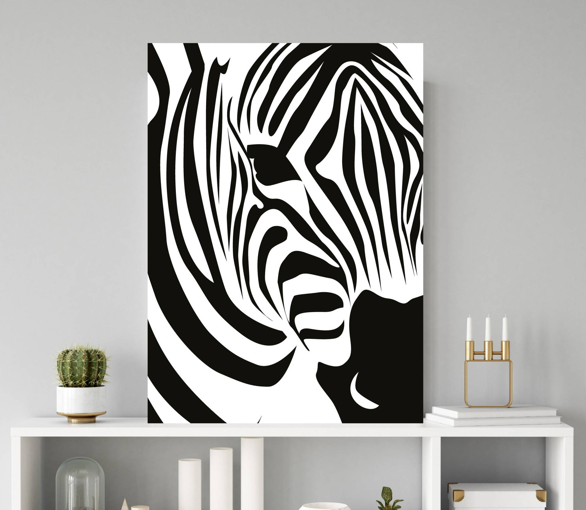 queence Metallbild »Zebra«, Zebras-Schwarz-Weiss-Tiere, (1 St.), Stahlschild, Blechschild, Zebra von queence