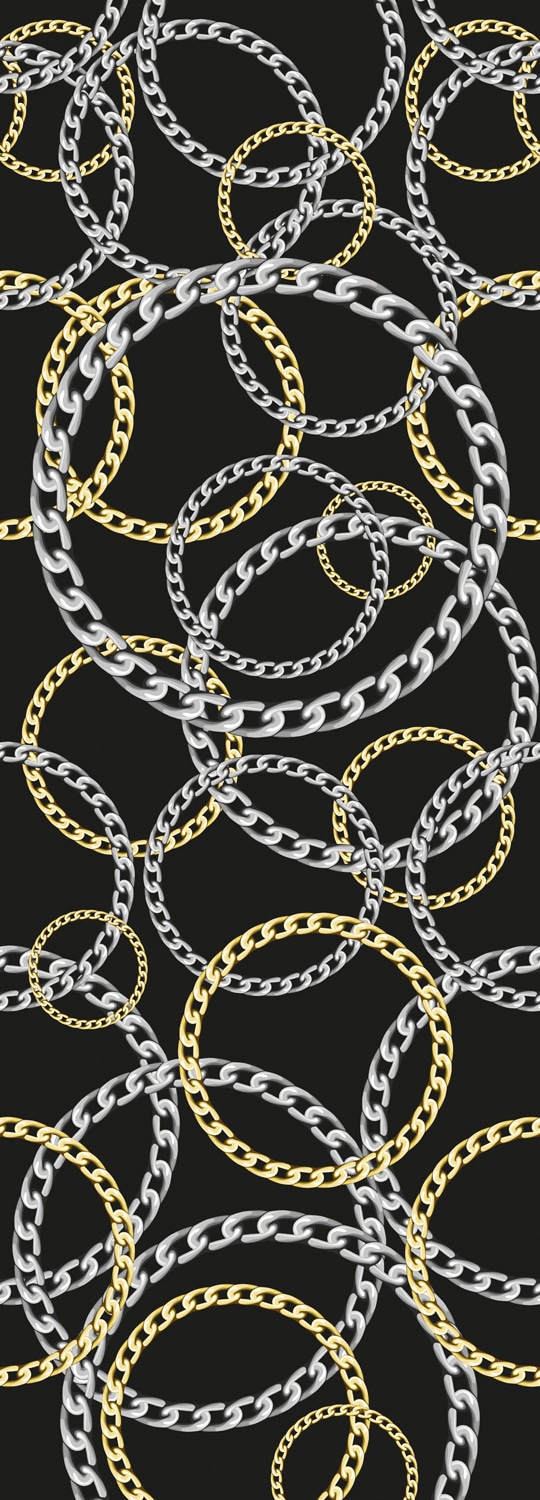 queence Vinyltapete »Fashion Chains«, bedruckt-Barock-Antikoptik-Kunst, 90x250cm, selbstklebend, kinderleichte Anbringung, Sticker von queence