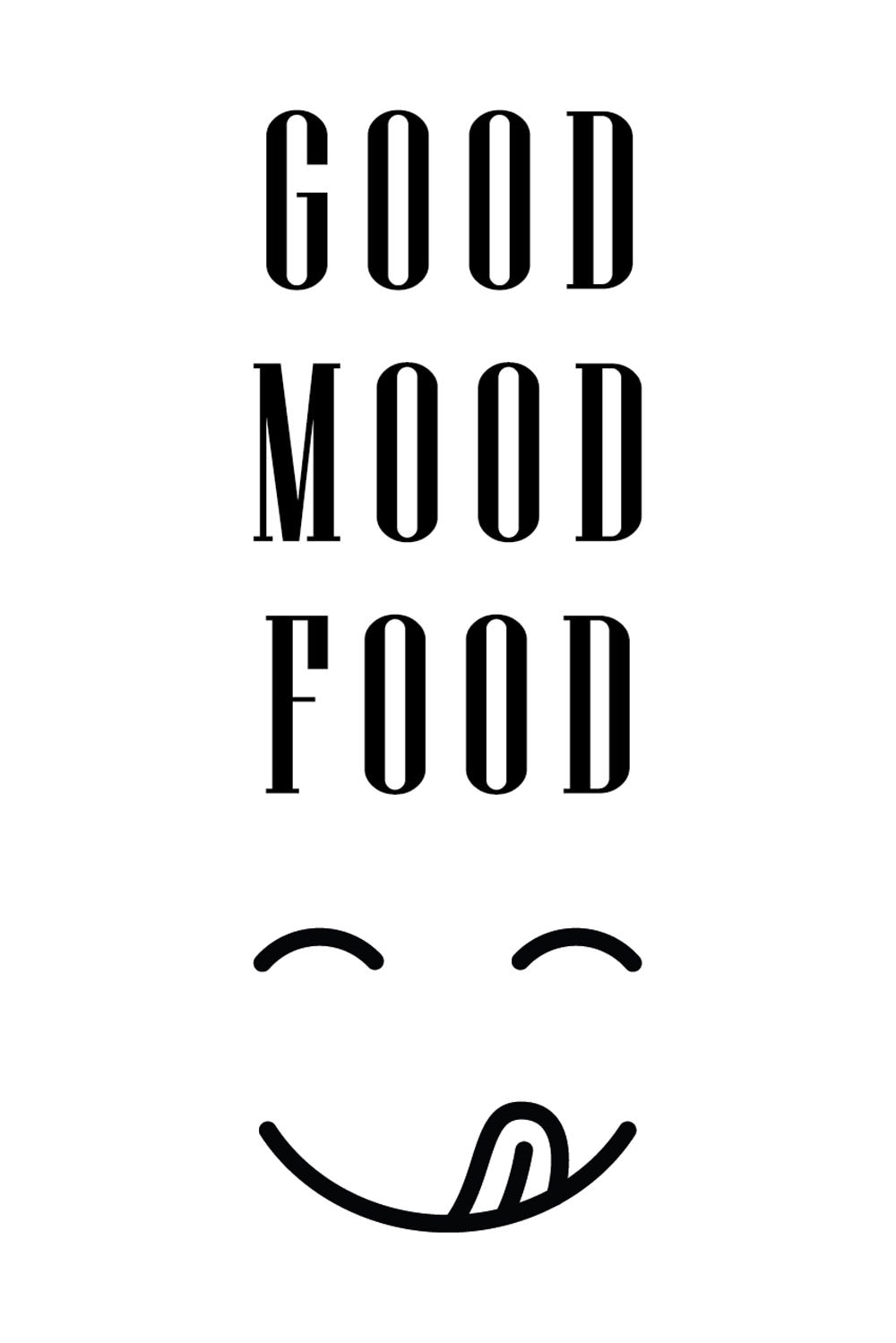 queence Wanddekoobjekt »GOOD MOOD FOOD«, Schriftzug auf Stahlblech von queence