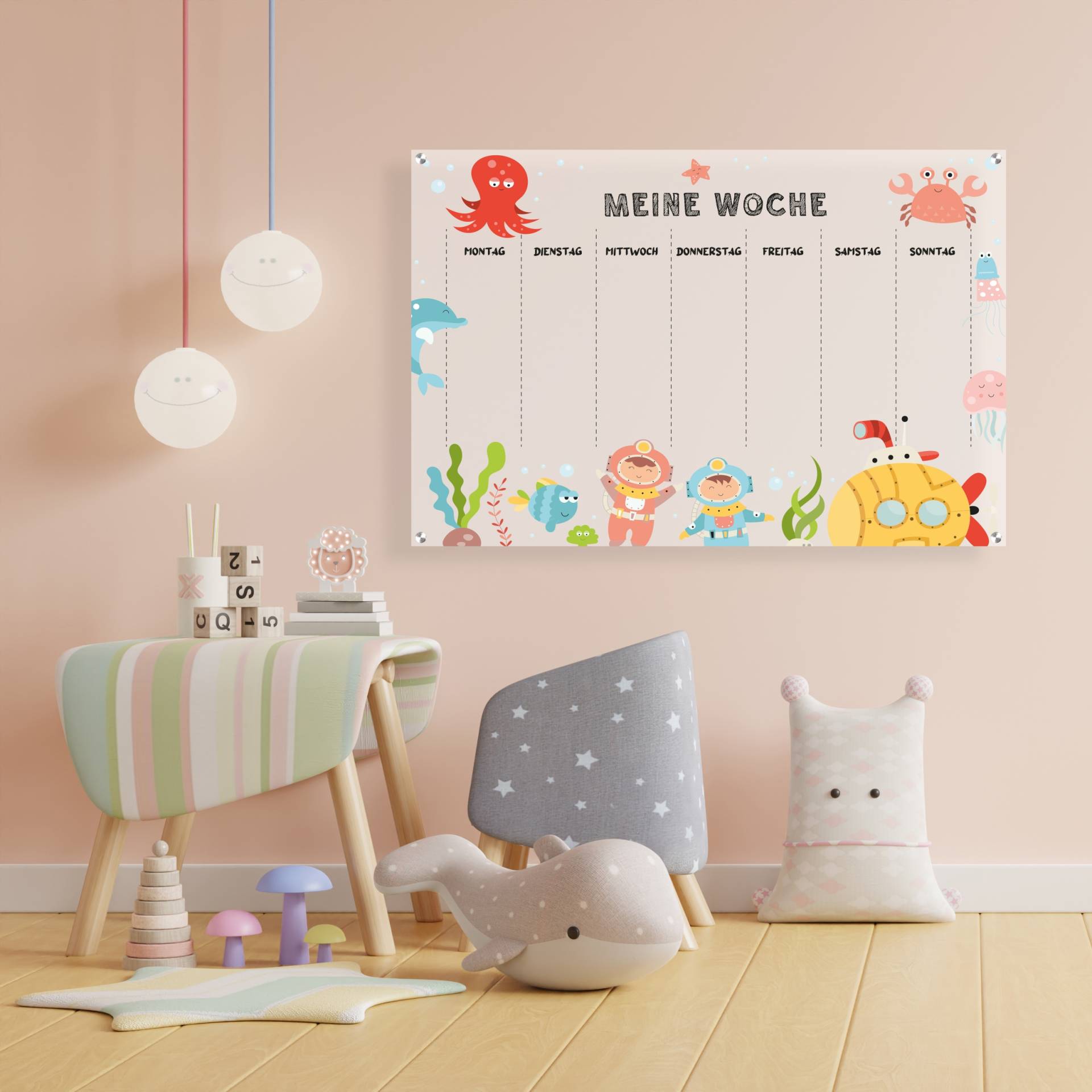 queence Wanddekoobjekt »Kids Edition«, (1 St.), Geburtstagskalender, Kinder, Wandkalender, Acrylglas, zum beschriften von queence