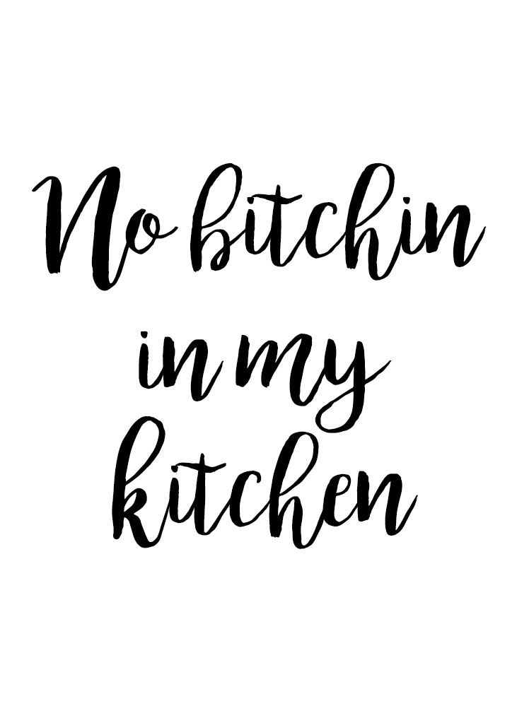 queence Wanddekoobjekt »No bitchin in my kitchen«, Schriftzug auf Stahlblech von queence