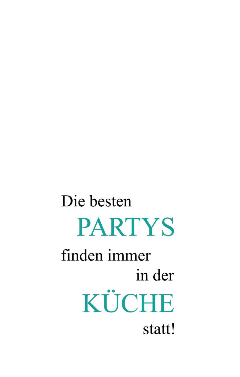 queence Wanddekoobjekt »Partys und Küche«, Schriftzug auf Stahlblech von queence