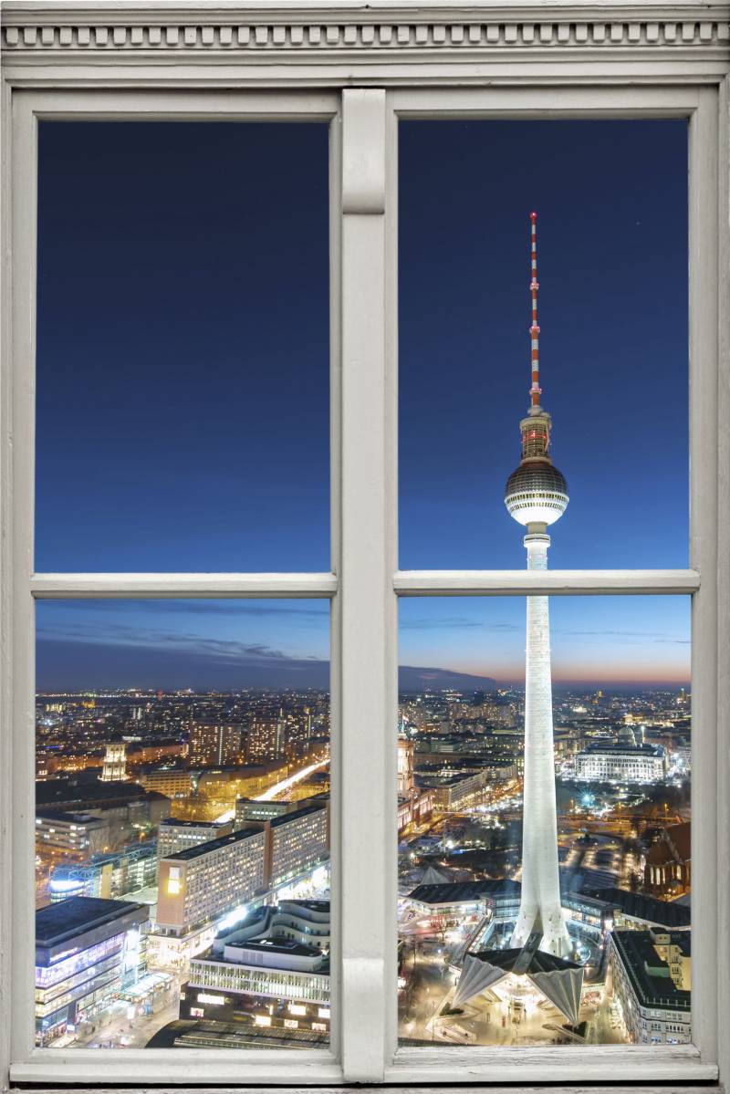 queence Wandsticker »Berlin«, Wandsticker, Wandbild, selbstklebend, 3D, Fenster von queence