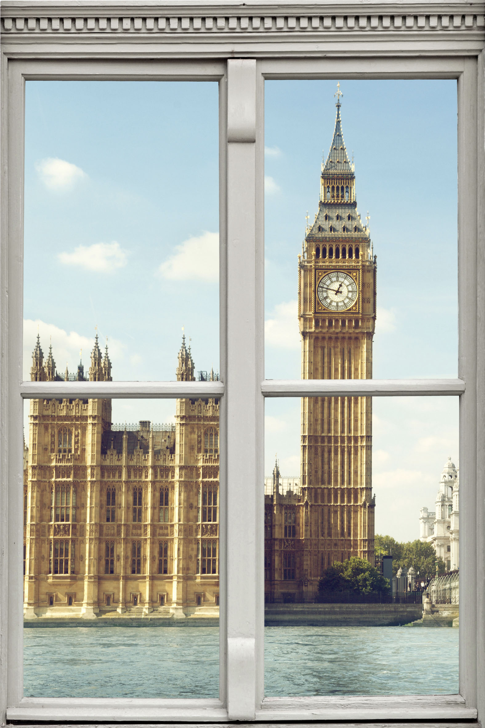 queence Wandsticker »Big Ben«, Wandsticker, Wandbild, selbstklebend, 3D, Fenster von queence