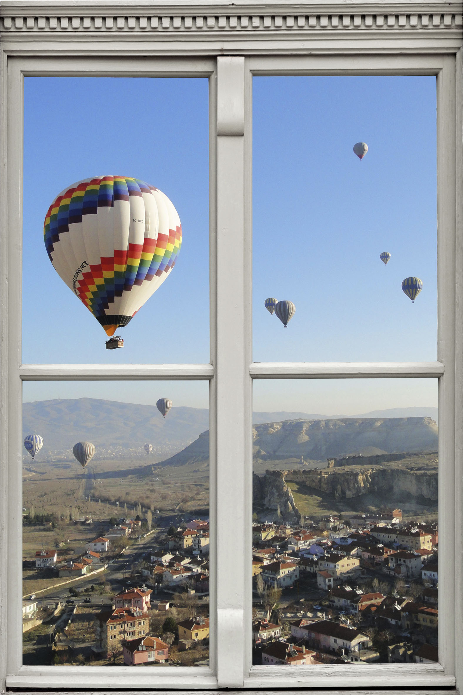 queence Wandsticker »Heissluftballons«, Wandsticker, Wandbild, selbstklebend, 3D, Fenster von queence