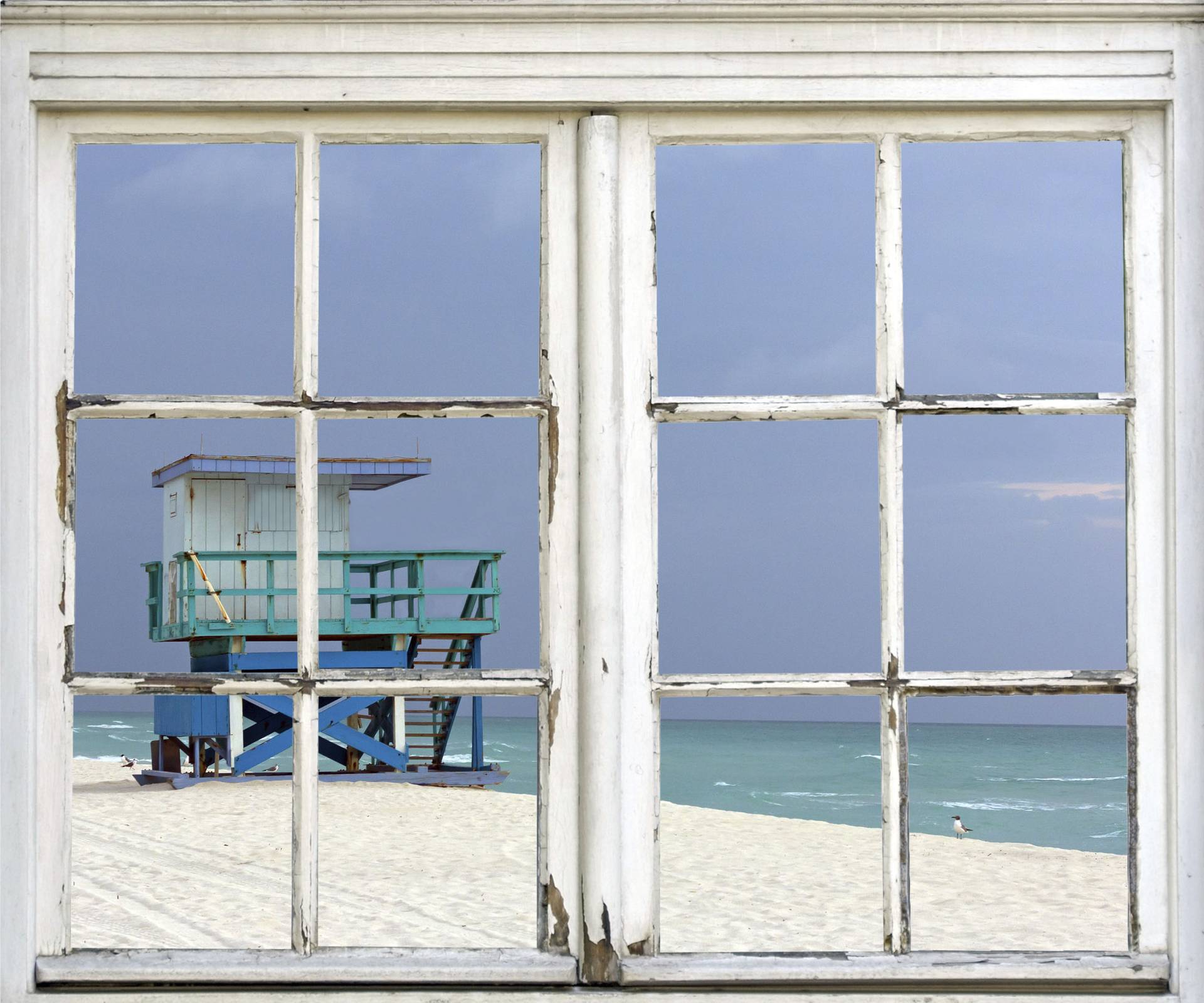 queence Wandsticker »Hütte am Strand« von queence