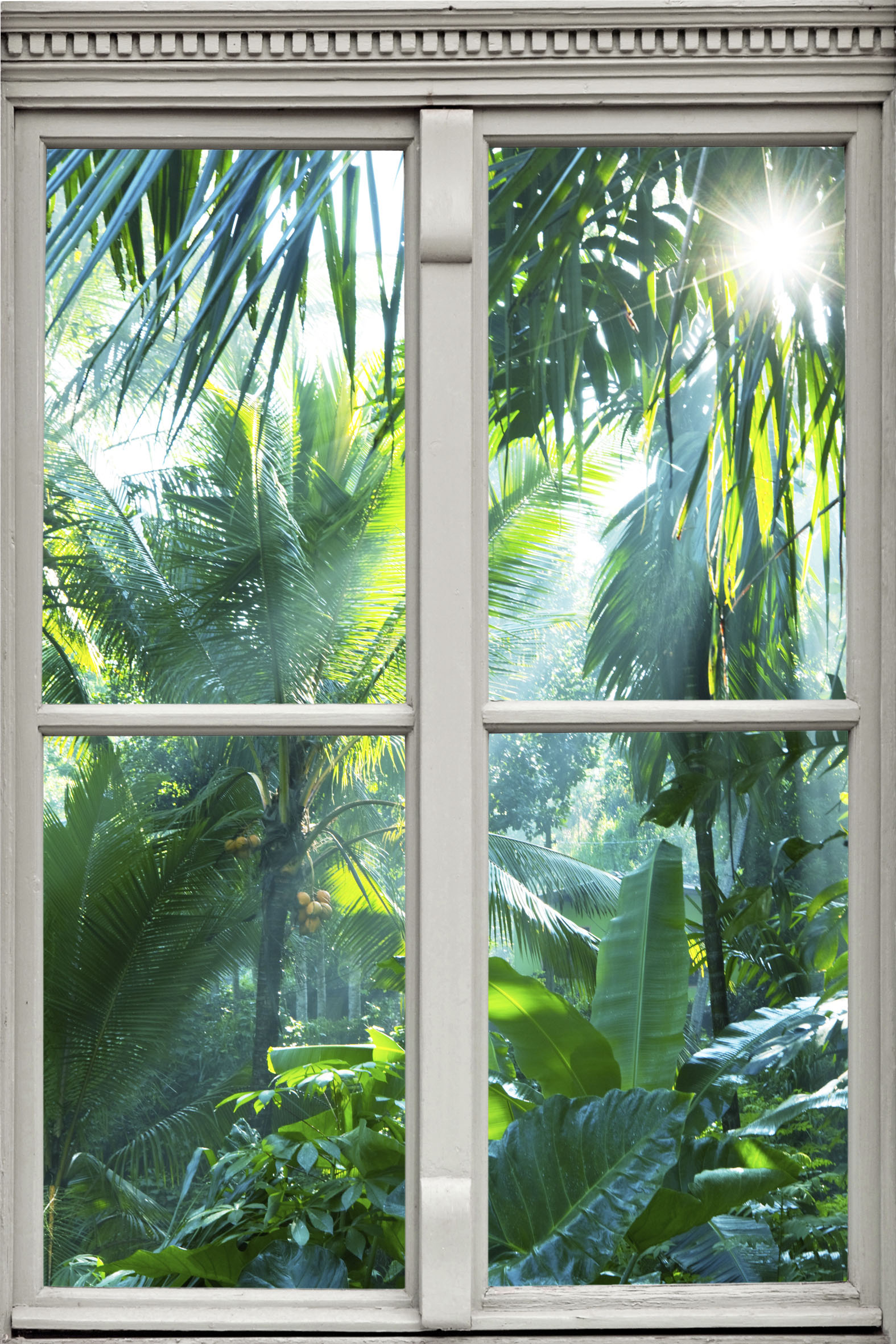 queence Wandsticker »Regenwald«, Wandsticker, Wandbild, selbstklebend, 3D, Fenster von queence