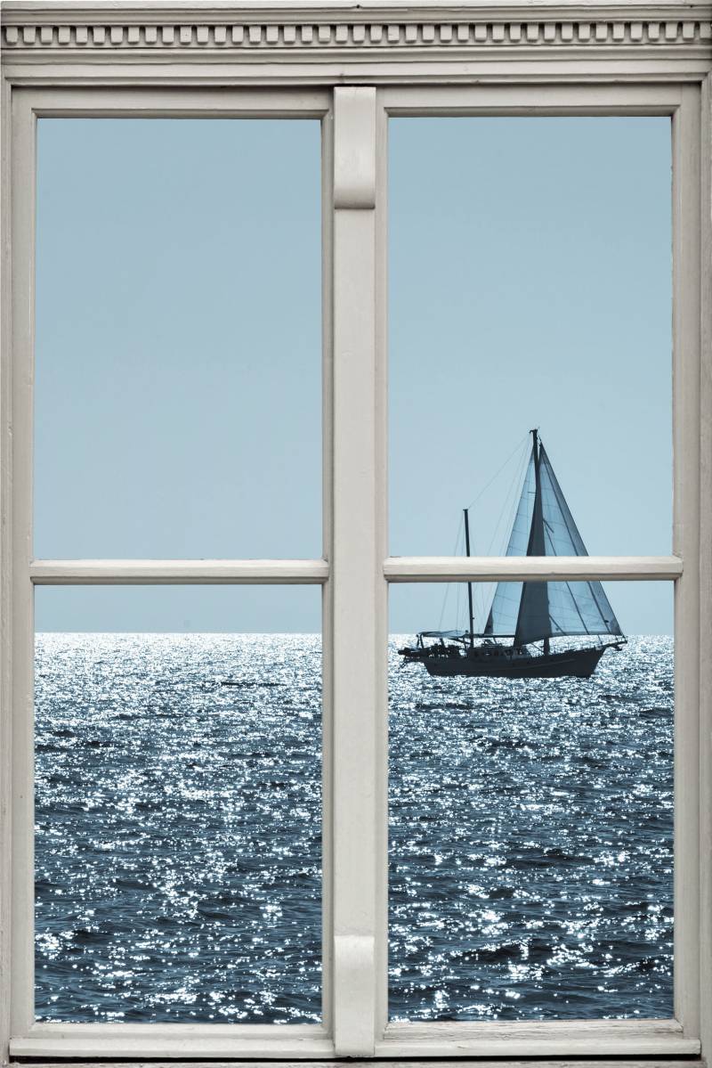 queence Wandsticker »Segelboot«, Wandsticker, Wandbild, selbstklebend, 3D, Fenster von queence