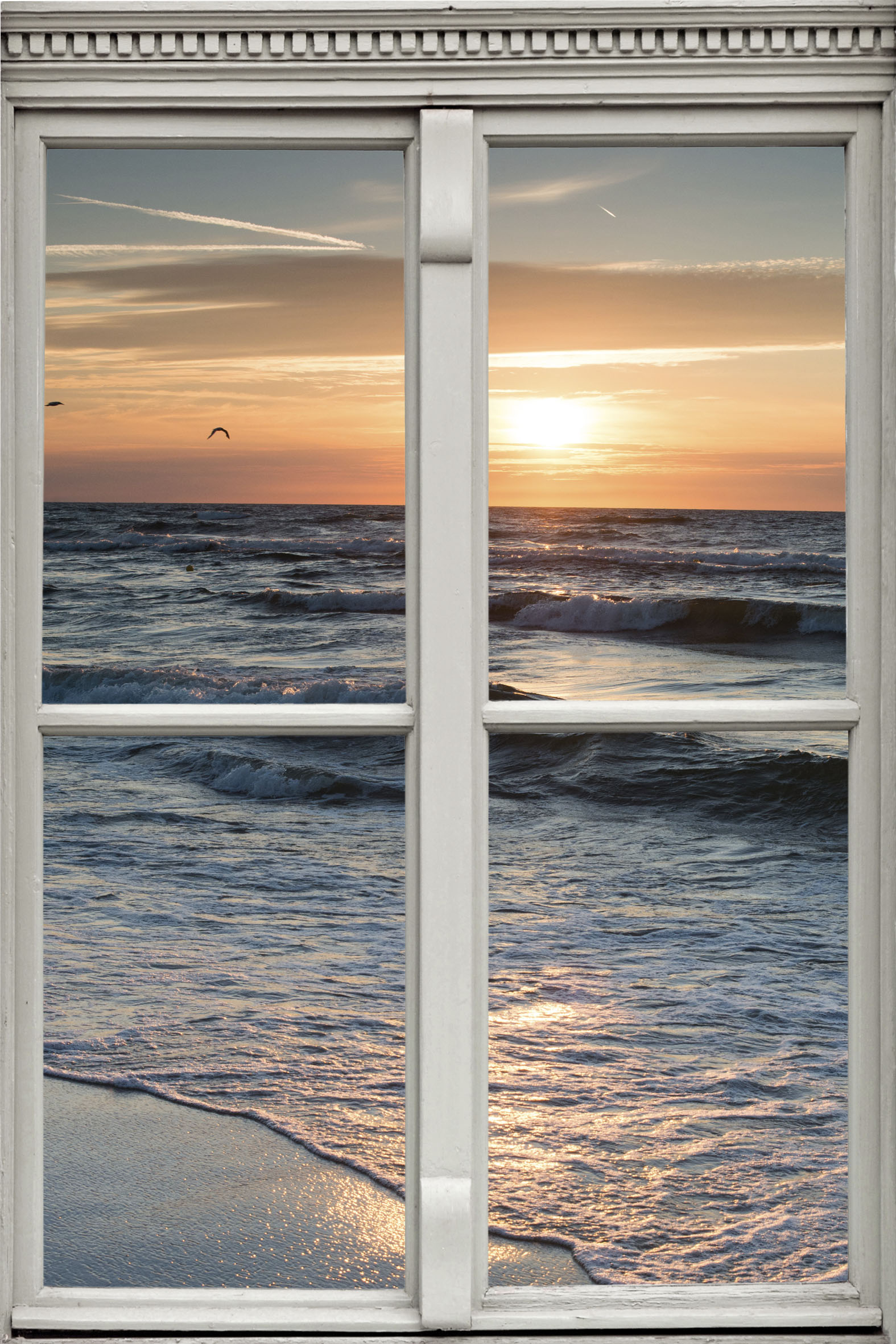 queence Wandsticker »Sonnenuntergang«, Wandsticker, Wandbild, selbstklebend, 3D, Fenster von queence