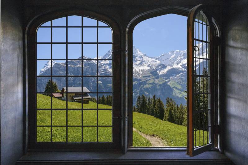 queence Wandsticker »Südtirol«, Wandsticker, Wandbild, selbstklebend, 3D, Fenster von queence