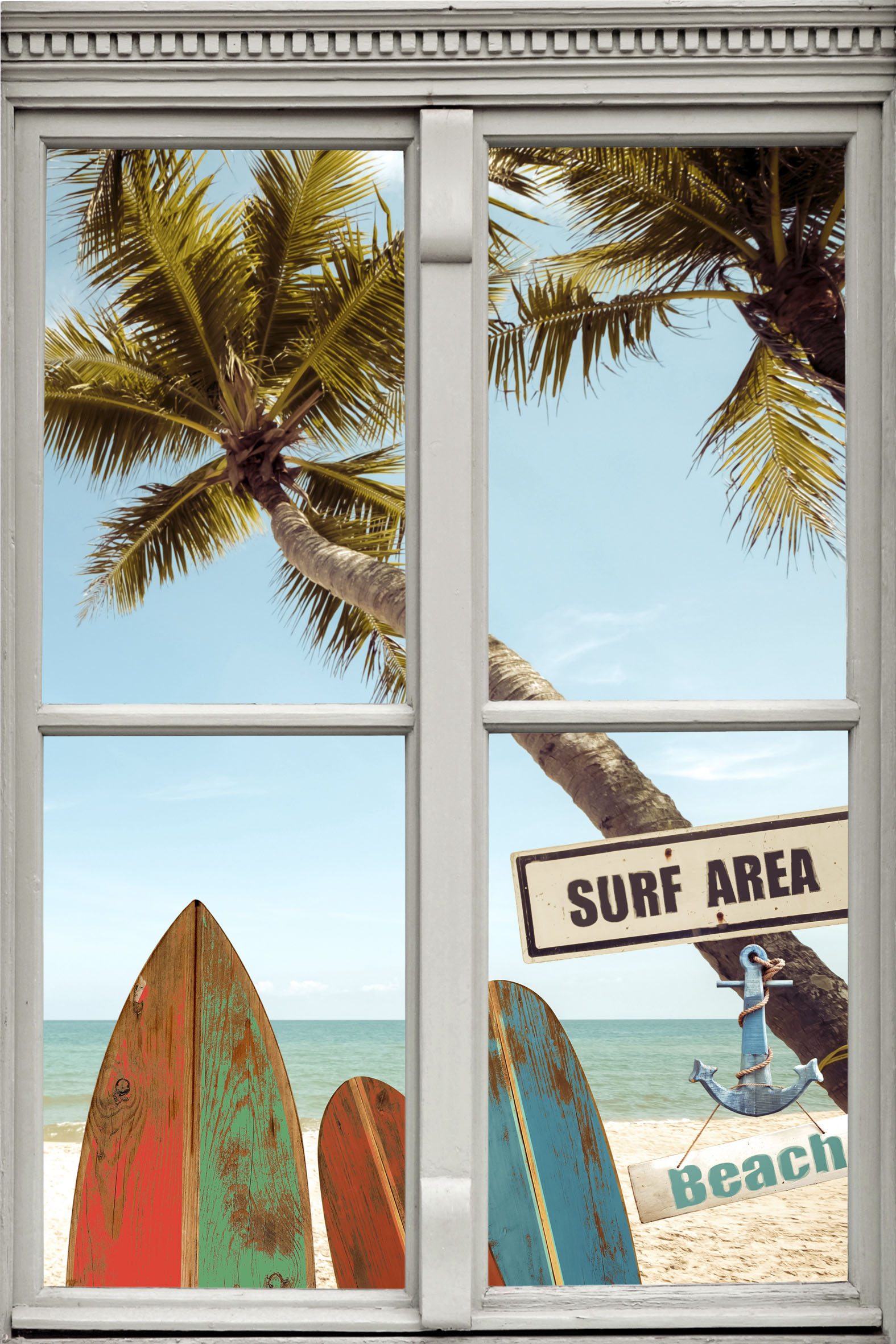 queence Wandsticker »Surf Area Beach« von queence