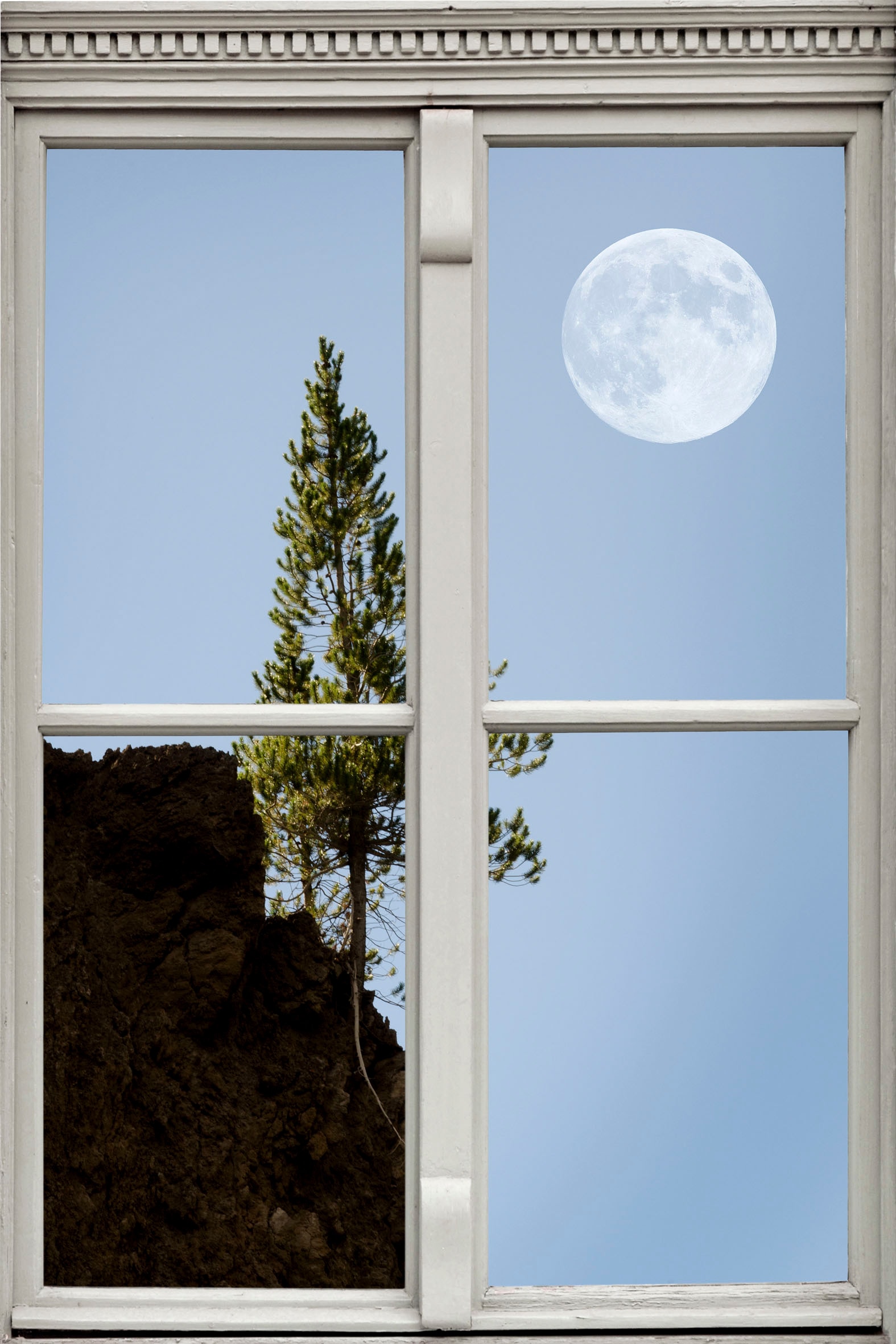 queence Wandsticker »Vollmond«, Wandsticker, Wandbild, selbstklebend, 3D, Fenster von queence