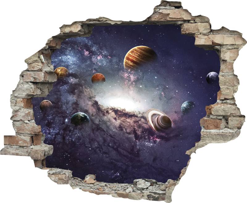 queence Wandtattoo »Planeten«, (1 St.), Wandsticker, Wandbild, selbstklebend, 3D, Wanddurchbruch von queence