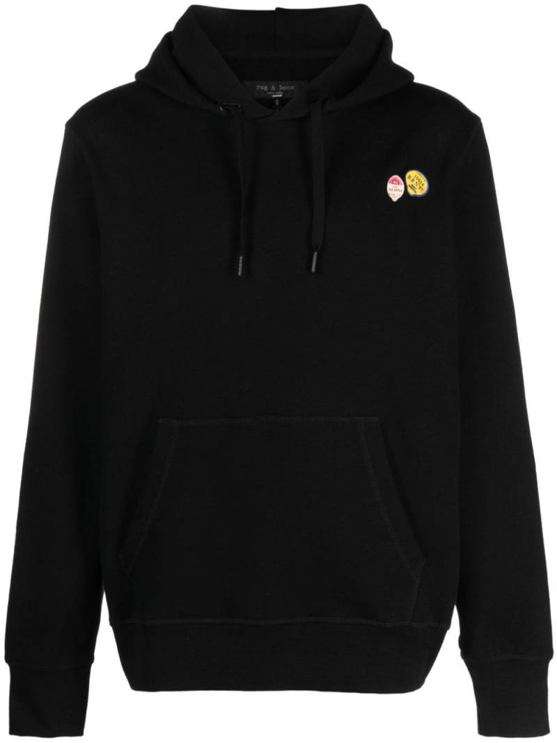 rag & bone Apple drawstring cotton hoodie - Black von rag & bone