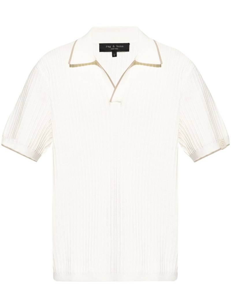 rag & bone Harbor pointelle-knit polo shirt - White von rag & bone