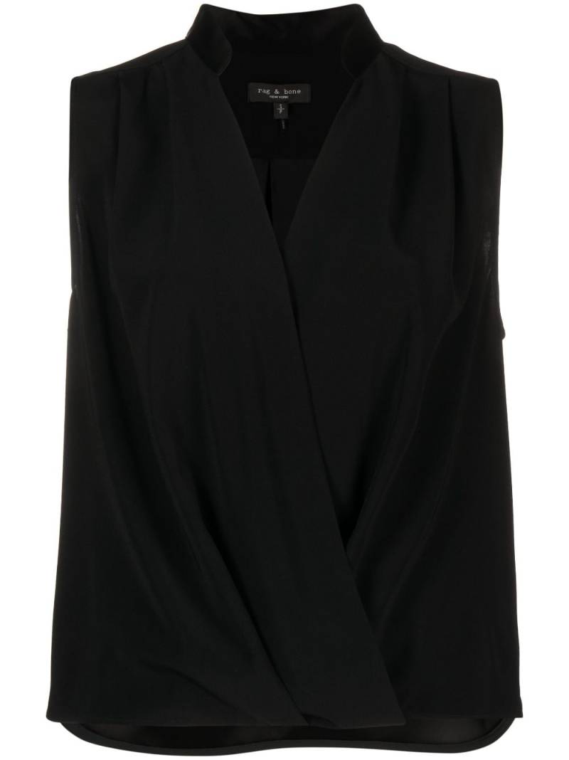 rag & bone Meredith draped satin blouse - Black von rag & bone