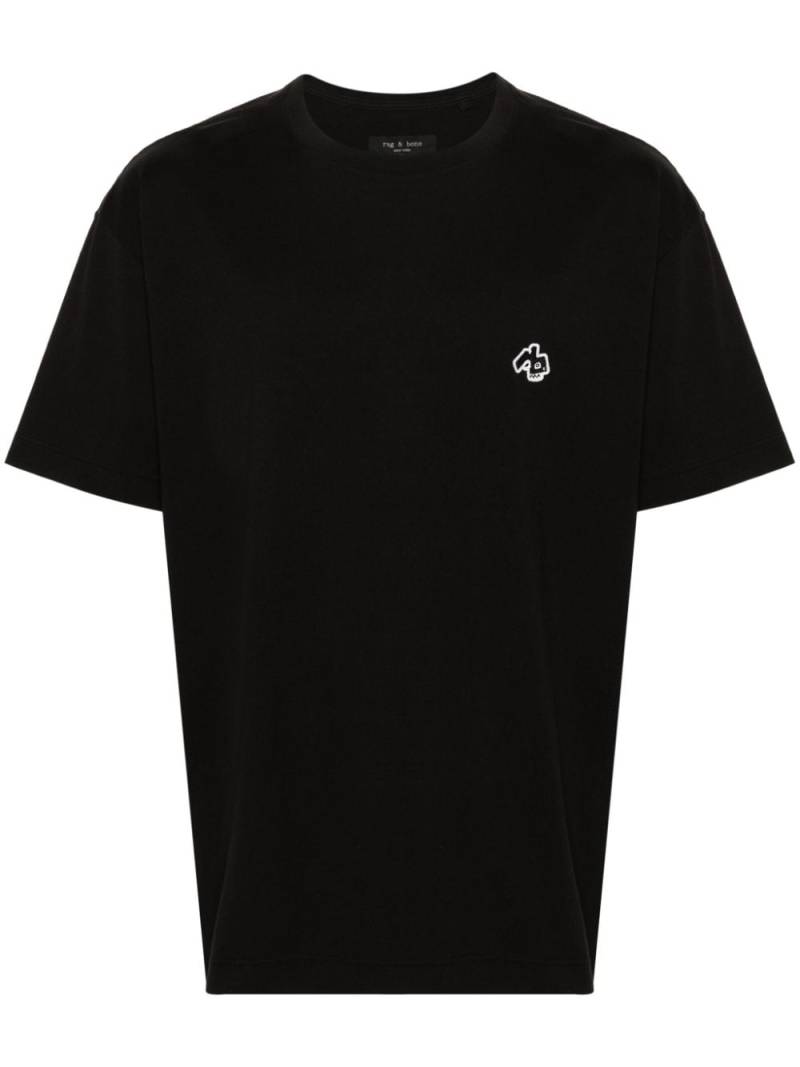 rag & bone Monster-patch cotton T-shirt - Black von rag & bone