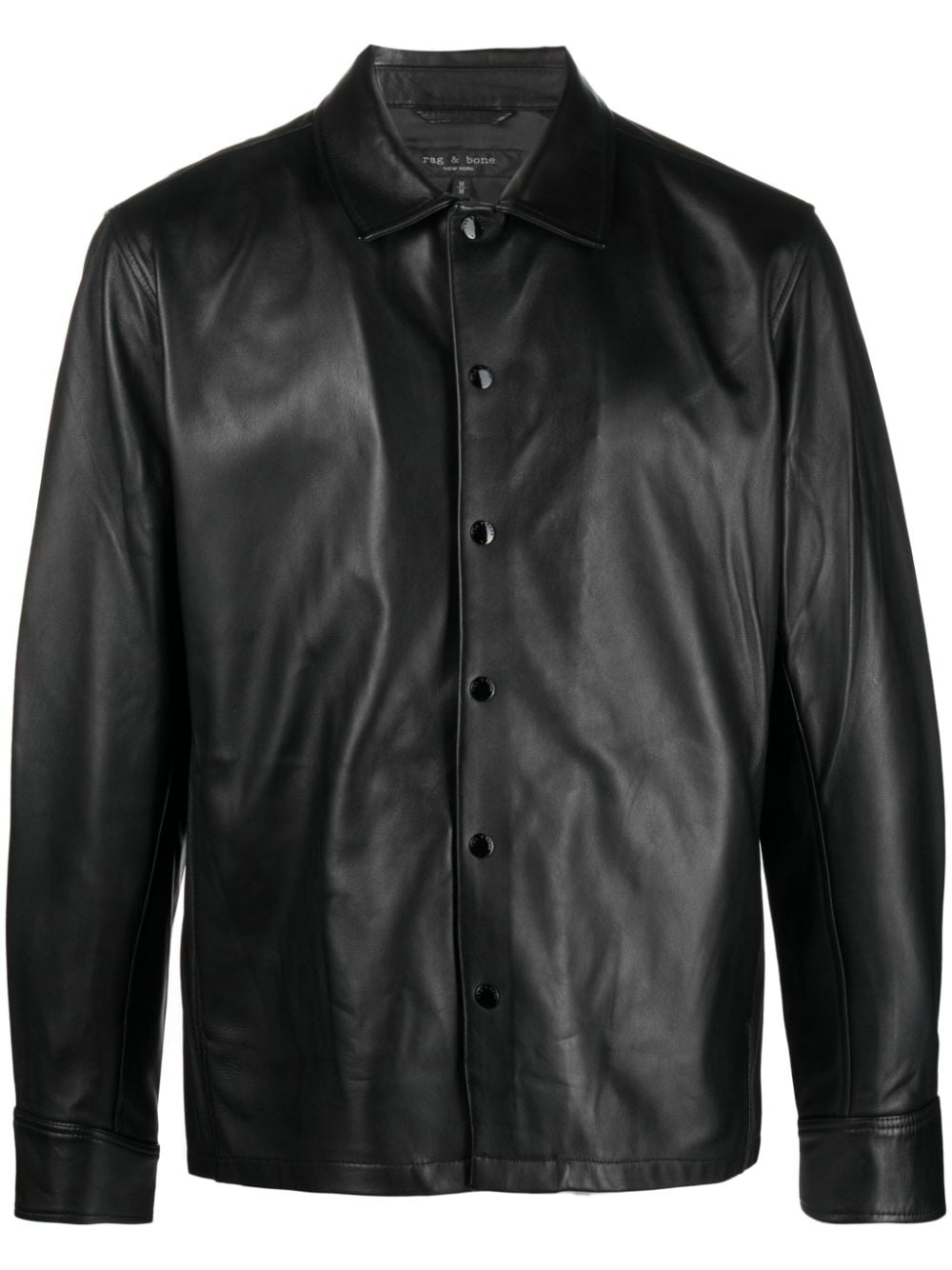 rag & bone Stanton panelled leather shirt - Black von rag & bone