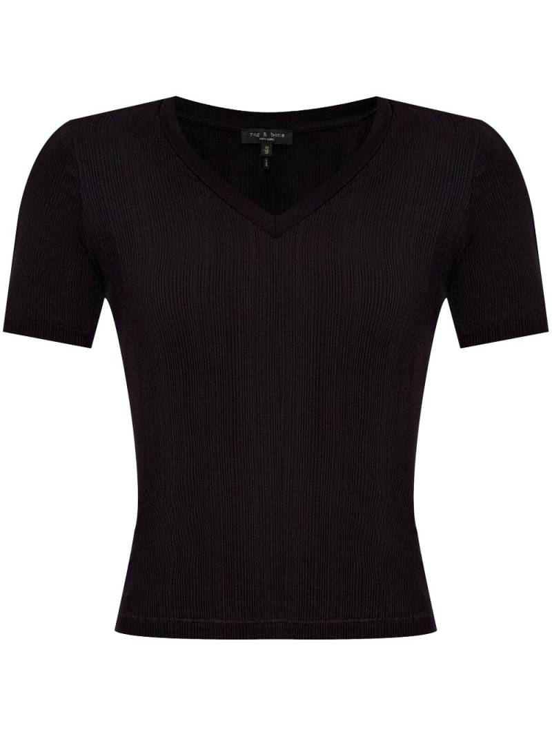 rag & bone V-neck ribbed T-shirt - Black von rag & bone