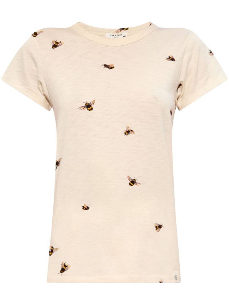 rag & bone bumblebee-print cotton T-shirt - Neutrals von rag & bone