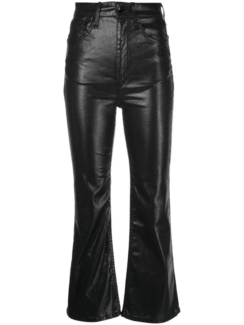 rag & bone coated flared cropped jeans - Black von rag & bone