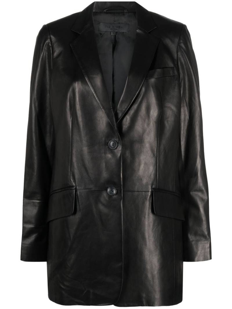 rag & bone lambskin single-breasted blazer - Black von rag & bone