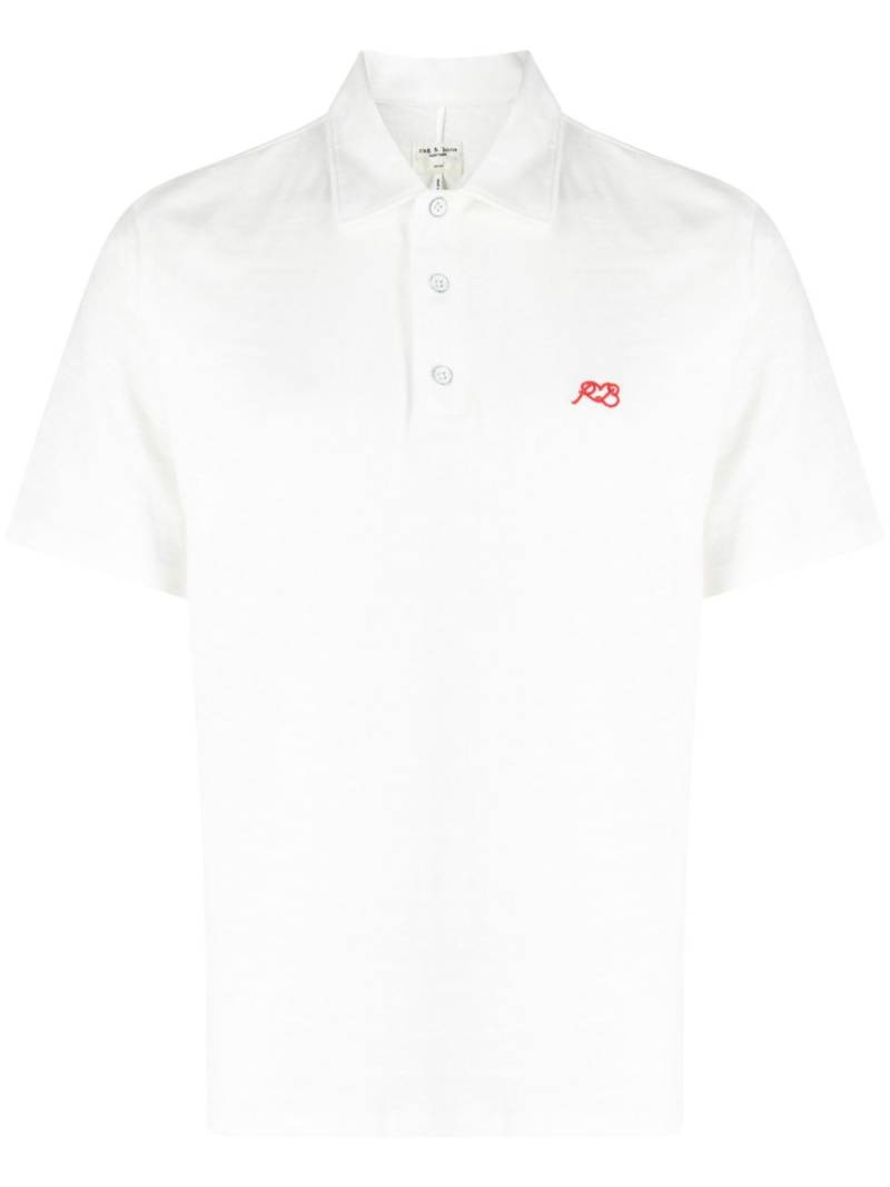 rag & bone logo-embroidered polo shirt - White von rag & bone