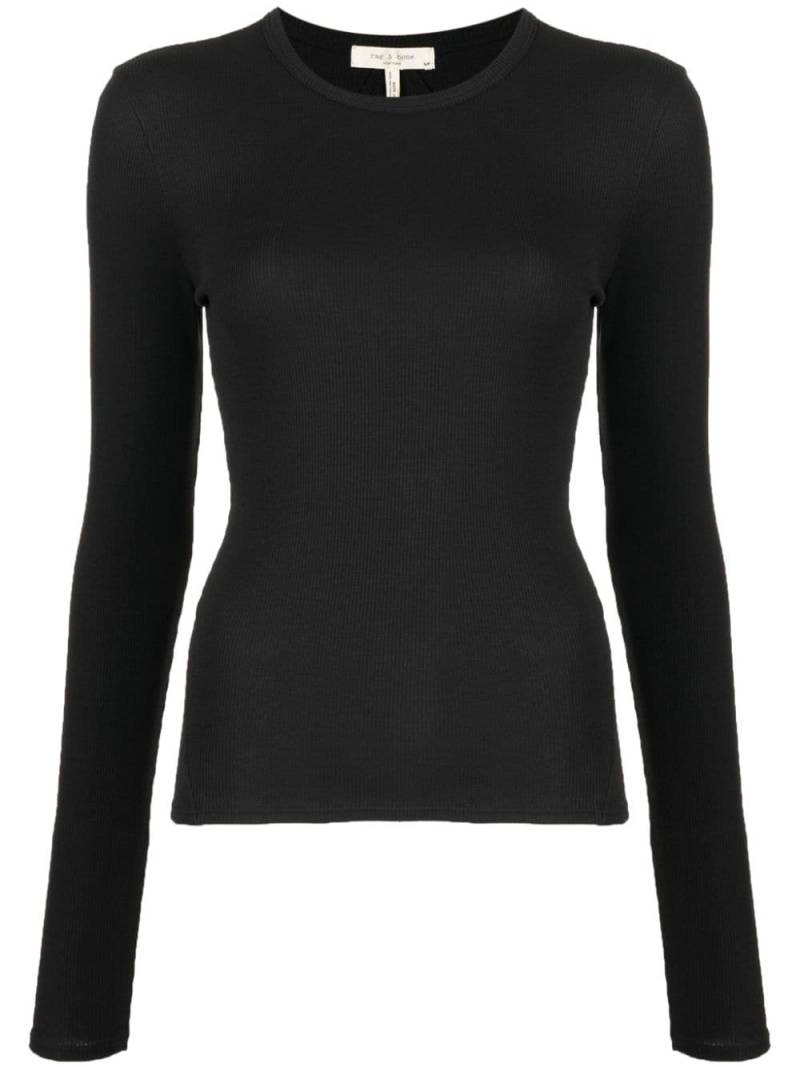 rag & bone long-sleeved organic-cotton top - Black von rag & bone