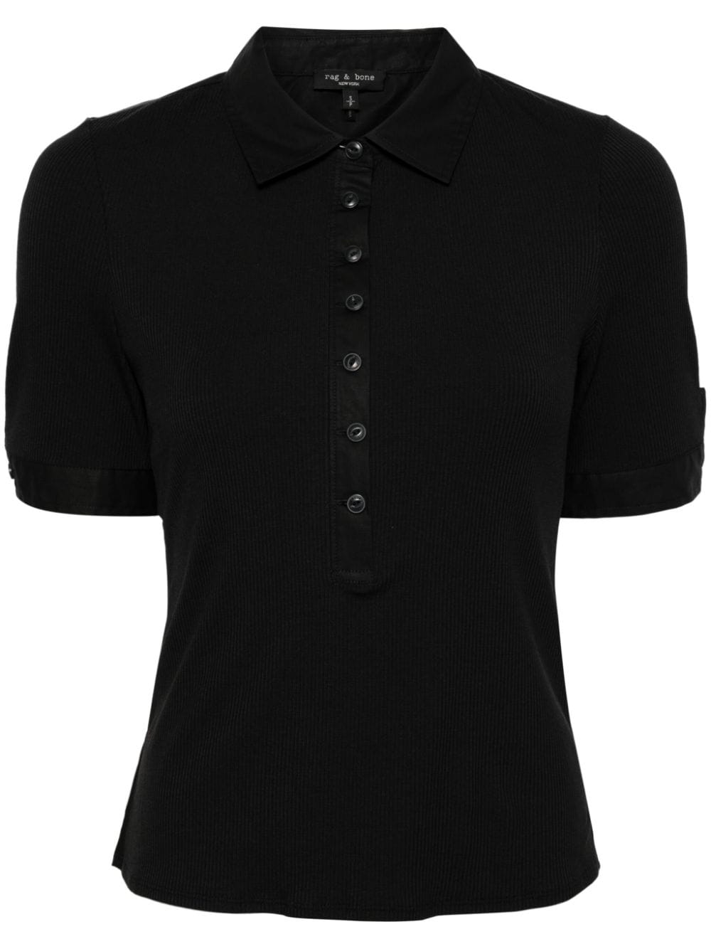 rag & bone ribbed cotton-modal blend polo shirt - Black von rag & bone