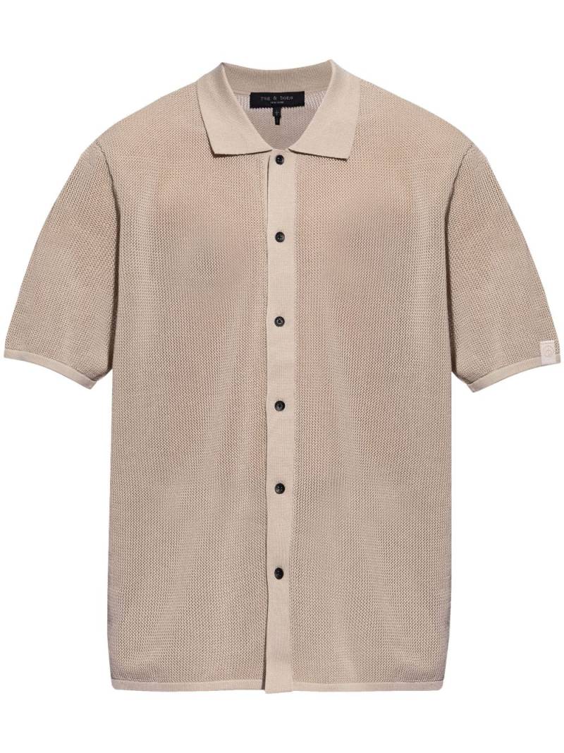 rag & bone short-sleeved bouclé shirt - Neutrals von rag & bone