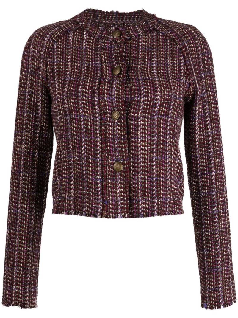 rag & bone tweed round-neck fitted jacket - Purple von rag & bone