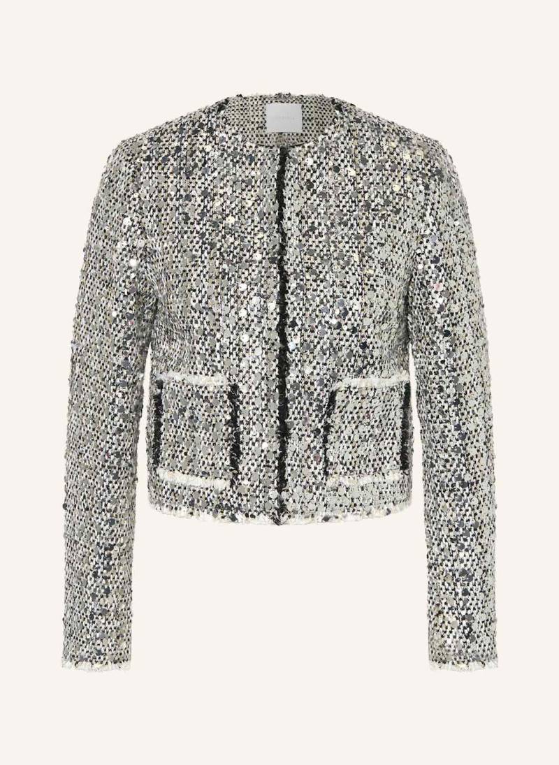 Rich&Royal Kastenjacke Aus Tweed Mit Pailletten silber von rich&royal