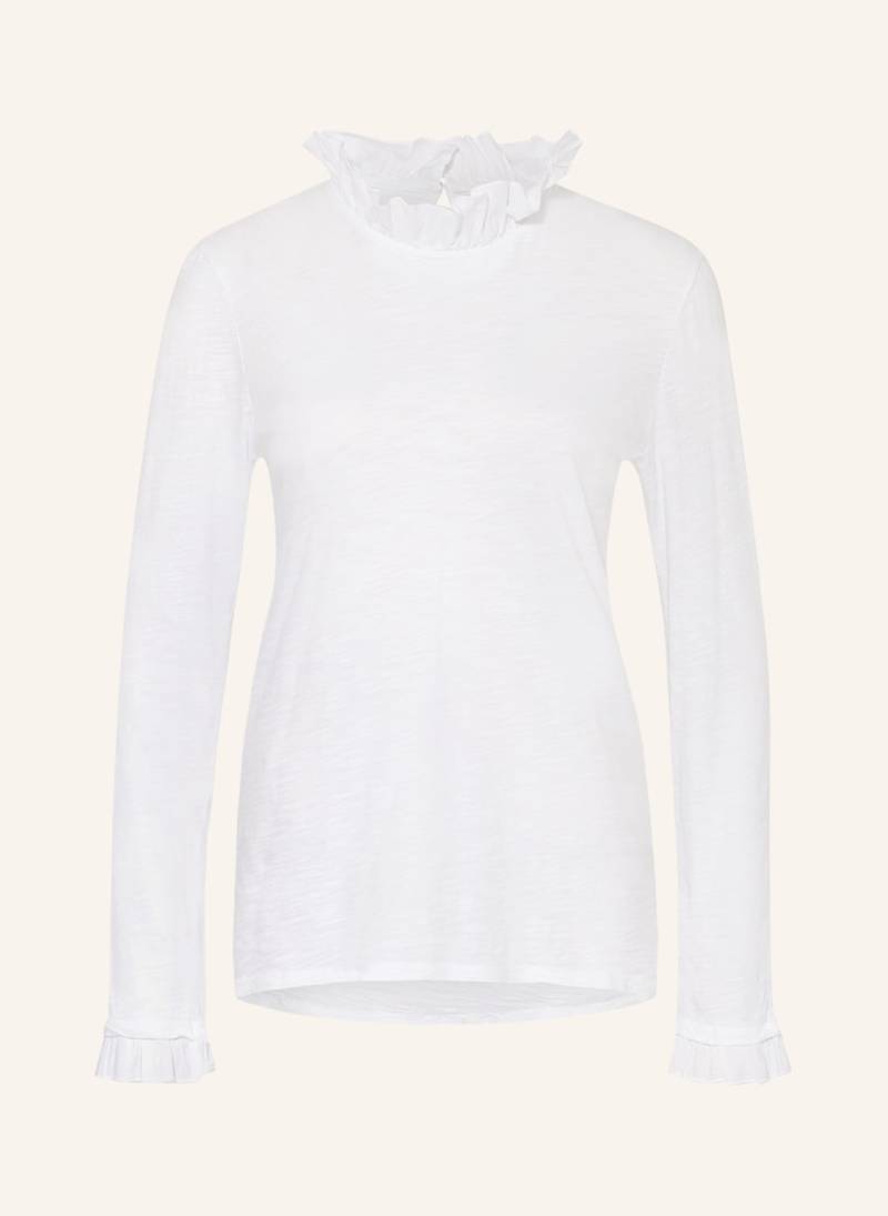 Rich&Royal Longsleeve Im Materialmix weiss von rich&royal