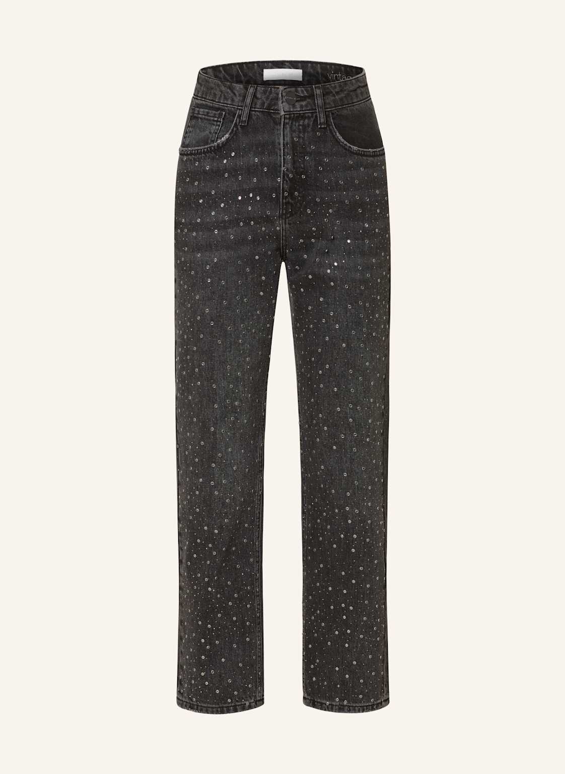 Rich & Royal Straight Jeans Mit Schmucksteinen schwarz von Rich & Royal